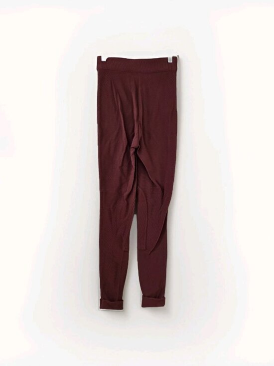 American Apparel Riding Pant M Rust Brown Ribbed Equestrian High Rise Stretch - Picture 2 of 16